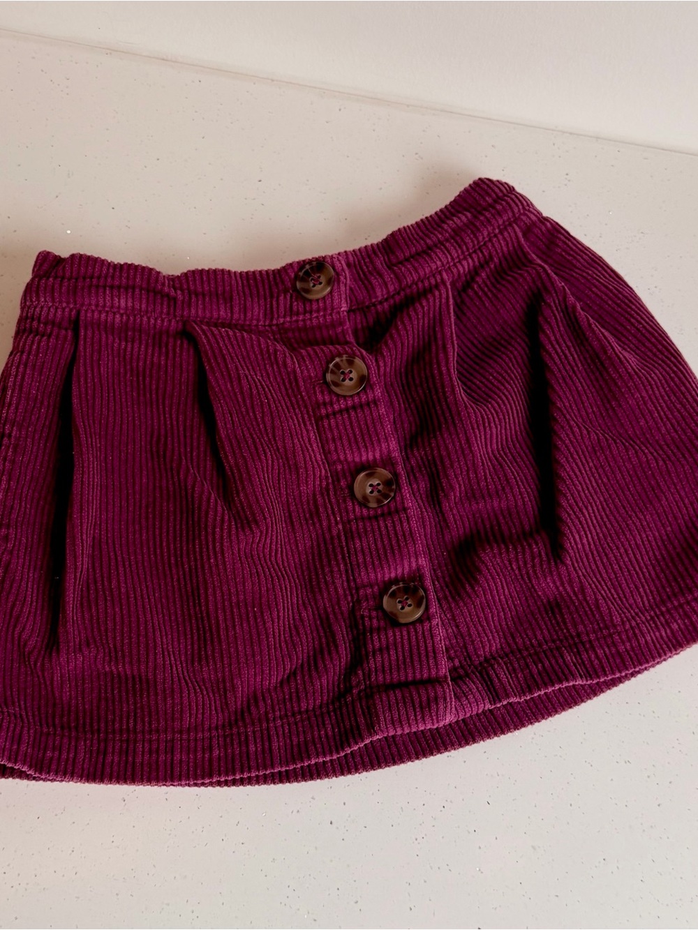 Gap Girl Corduroy Button-Front Skirt-stunning deep burgundy/huckleberry purple